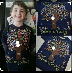 a young boy wearing a t - shirt with the words smart and growing on it