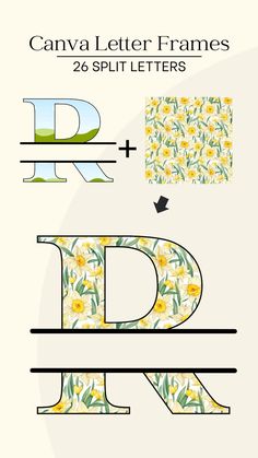 the letter d is made up of flowers and letters that spell it's capital