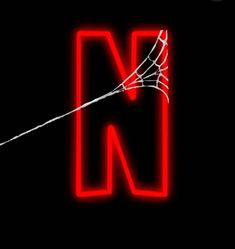 the letter n is made up of spider webs