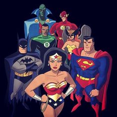 the dc comics are all dressed up as superheros and wonder woman in their respective costumes