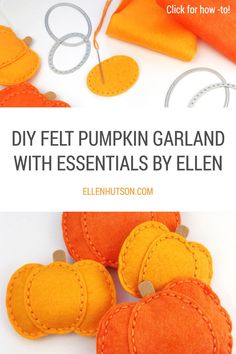 felt pumpkin garland with essentials by ellen for how to make an easy diy felt pumpkin garland