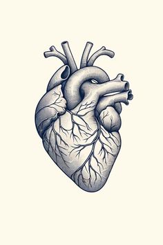 a drawing of a human heart