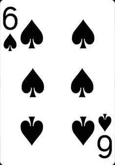 six playing cards with the number six in each card, and four on each side