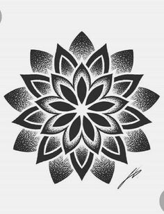 a black and white drawing of a flower