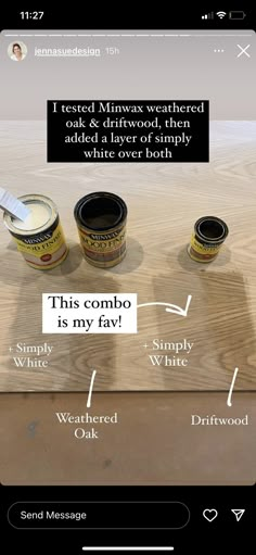 two jars of food sitting on top of a wooden table