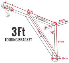 the diagram shows how to install an adjustable folding bracket on a bike rack for easy storage