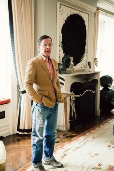 saturday style with andy spade | Rose & Born Famous Lifestyle, Ivy League Style, Mens Outfit Inspiration, Eclectic Interior, City Style