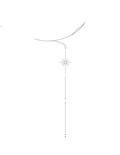 a line drawing of a kite flying in the sky with stars on it's tail