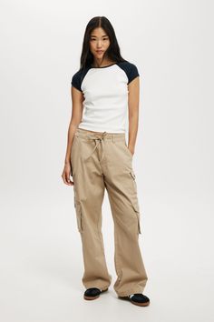 Tie Cargo PantCotton On Women - Tie Cargo Pant - TaupeCotton On | Women | Clothing | PantsCotton On | Women | Clothing | PantsCotton On | Women | Clothing | Pants Casual Denim Skirt, Halter Shirt, Relaxed Pants, Relax Pants, Women Tie, Midi Denim, Clothing Pants, Pullover Cardigan, Leather Denim