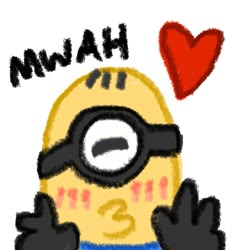 a drawing of a minion with the words i love hawaii