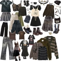 Grunge Fashion Board, Gruge Outfits Girl, Grunge Outfits Aesthetic Girl, Grunge Outfits Inspiration, Grunge Clothes Girl, Fairy Grunge Aesthetic Clothes, Twilightcore Aesthetic Outfits, Fairygrunge Aesthetic Outfits, Goth Fairycore Outfits