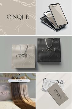 Claire Marie Designs - Cinque Hair Extensions Hair Extensions Instagram Feed, Luxury Hair Extensions Packaging, Luxury Hair Packaging, Luxury Salon Branding, Luxury Hair Branding, Hair Salon Mood Board, Hair Brand Logo Ideas, Hair Extension Packaging Ideas, Hair Business Packaging Ideas