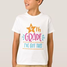 4th Grade - I've Got This T-shirt, Kids Unisex, Size: Youth M, White Pattern: check. First Day School Sign, School Elementary, Ive Got This, Autumn T Shirts, Wallpaper Y2k, School Signs, School Aesthetic, School Shirts, 4th Grade