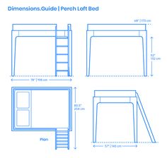 the measurements for a bunk bed with stairs