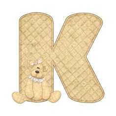 the letter k has a teddy bear on it