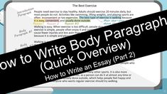 the text how to write body paragraph step by step is shown in black and white