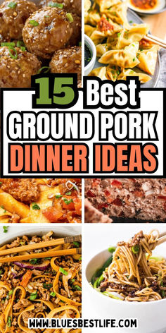 A collection of ground pork recipes. Ground Pork Dinner Recipes, Ground Pork Meals, Easy Ground Pork Recipes, Pork Dinner Recipes, Pork Ideas, Quick Meal Ideas, Pork Dinners, Pork Meals, Ground Pork Recipes