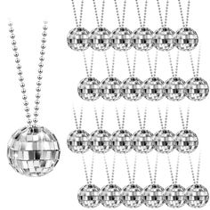 PRICES MAY VARY. Adult Teen Kids' Play Necklaces: you will get 36 mirror disco necklaces, its disco ball pendant is 3 cm/ 1.18 inches in diameter, each necklace is 35 cm/ 13.78 inches long (folding length), enough for you to apply to different decorations, letting you stand out of the crowd Shiny Disco Ball Designs: these disco ball necklaces are covered with shiny mirror squares, so they reflect the light and shine brightly, giving you a colorful effect, and helping to boost the party atmospher Disco Necklaces, 70s Disco Party Decorations, Disco Party Favors, 36 Mirror, Disco Ball Costume, Disco Event, Mirror Disco Ball, Mirrored Costume, Silver Disco Ball