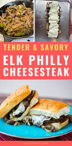 Elk Philly cheesesteak sandwich Elk Sirloin Steak Recipes, Elk Backstrap Recipes, Venison Cheesesteak, Elk Steak Recipes, Venison Meatballs, Elk Meat