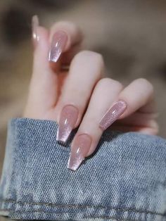 Women's & Men's Clothing, Shop Online Fashion Cute Nails For 2024, Beautiful Long Nails Design, Cat Eye Nails Aesthetic, Jelly Manicure Nails, Summer Nails 2024 Coffin, Gradient Cat Eye Nails, Cat Eye Coffin Nail Ideas, Nail Inspo Cat Eye, Crystal Cat Eye Nails