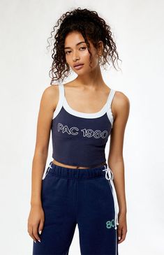 PacSun Pac 1980 Mini Tank Top | PacSun Pacsun Tank Tops, Chain Stitch Embroidery, Stitch Embroidery, Retro Vibe, Chain Stitch, Crop Tank, Pacsun, Embroidery Stitches, Penny