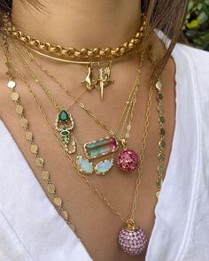 Maximalist Necklace, Jewelry Goals, Neck Stack, Mixed Metal Jewelry