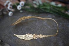 Angels Wings Greek Goddess Headband Angel Wing Jewelry Fairytale Crown Grecian Crown Elven Fairy Gold Winged Accessories Renaissance Fair Fairytale Crown, Strands Of Hair, Angels Wings, Warrior Goddess, Angel Wings Jewelry