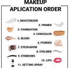 Makeup Application Order, Makeup Brush Uses, Membentuk Alis, Makeup Order, Makeup Brushes Guide, Beginners Eye Makeup, Simple Makeup Tips, Makeup Face Charts, Makeup Artist Tips