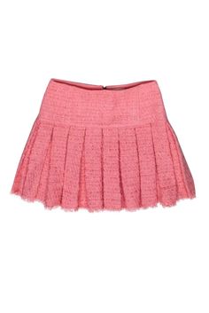 Get ready to channel your inner Barbie with our Alice & Olivia pink tweed pleated drop waist mini skirt! This stylish piece is perfect for creating a fun and playful look. Just pair it with a sleeveless top and cardigan for a truly Barbie core outfit. Size 2 Shell 48% Acrylic, 47% Polyester, 5% Cotton Lining 94% Polyester, 6% Elastane Exposed back zipper Drop waist Pleated detail Waist 28" Hips 32" Length 15.5" Spring Party Tweed Mini Skirt, Chic Pink Tweed Skirt, Pink Tweed Skirt For Spring, Spring Pink Tweed Skirt, Barbie Core Outfit, Olivia Pink, Barbie Core, Pink Tweed, Buy Shoes Online