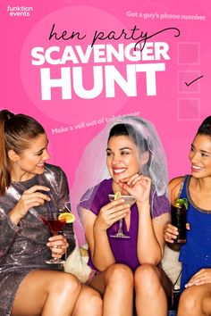 Make the hen party celebrations one to remember with an exciting scavenger hunt!🗺️It’s the perfect idea to add some fun and cheekiness to your hen weekend!👰🏼 #scavengerhunt #scavengerhuntideas #hendo #henparty #henpartyideas #henpartygames #hendogames #bridetobe Hen Scavenger Hunt, Hens Activities, Hen Party Photo Challenge, Hens Night Games Hilarious, Treasure Hunt Ideas, Party Scavenger Hunt, Scavenger Hunt Games