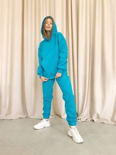 Cozy Fleece-Lined Hoodie, Custom Length Hooded Sweatshirt Kangaroo pocket, Fall Winter Warm Loungewear Hoody Cold Weather Pullover 16 colors https://etsy.me/3kwTD7F #linedpullover #hoodedsweatshirt #fleecelinedhoodie #longtorsohoodie #turquoisehoodie Sweatshirt Dress