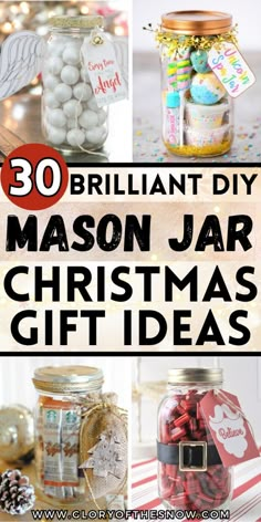 mason jar christmas gift ideas with text overlay