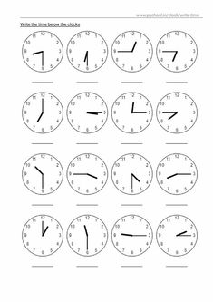 printable worksheet for telling time to the hour and half past five minutes