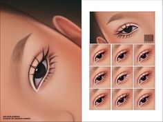 an image of a woman's eyes with different angles and shapes to show them