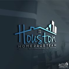 the houston home pro team logo is displayed on a dark wall in an office building