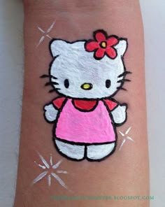 Painting Ideas For Birthday, Hello Kitty Face Paint, Face Painting Ideas For Kids, Easy Face Painting, Snazaroo Face Paint, Kitty Face Paint, Painting Ideas For Kids, Face Painting Ideas