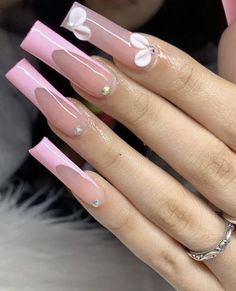 Nails Inspiration Pink Square, Acyrilics Nails Designs, Spring Coffin Nail Ideas, Simple Acrylic Nails, Long Acrylic Nails Coffin