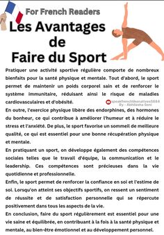 an article in french describing the different types of sports and how they are used to teach them