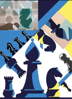 an image of a poster with chess pieces on it