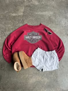 Harley Davidson Motorcycles Sweatshirt Easy 30 day return policy Nashville Outfits, Shein Outfits, School Fits, Vintage Tee, Fit Ideas, Summer Fits, Fit Check, Comfy Outfits