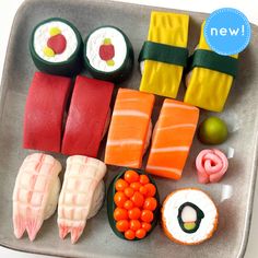 marzipan candy sushi new Sushi Clay, Clay Sushi, Maki Rolls, Marzipan Candy, Sweet Sushi, Sugar Almonds, Candy Sushi, Fish Roe, Maki Roll