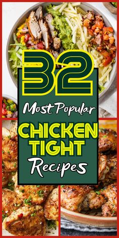 the cover of 52 most popular chicken tight recipes