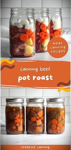 Learn the art of canning beef pot roast with our in-depth guide. Enriched with a homemade pot roast recipe, this guide highlights the essentials of meat canning recipes. Whether it's a simple beef pot roast or a pressure-canned beef stew for cold weather, this post has got you covered. Canning Chicken Broth, Canning Hamburger, Homemade Pot Roast, Canning Beef Stew, Meat Canning, Sunday Pot Roast, Canning Beef, Pressure Canning Meat, Canned Beef