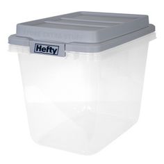 a plastic storage container with a lid