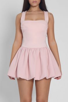 Our Bisou Bubble Knit Mini Dress is THE ultimate fun and flirty mini dress perfect for (literally) any occasion. Cut from a soft, stretch knit fabric in the most flattering silhouette, this baby pink mini dress also features a flared skirt silhouette in a bubble style and accentuating details on the bust whilst providing coverage in all the right areas. Due to the nature of the two fabrics, their may be slight variation in the pink tones. Baby Pink Mini Dress, Mink Dress, Pink Dress Short, High Waist Long Skirt, Bubble Style, Mini Dress Pink, Long Skirt Outfits, Pink Mini Dress, Pink Bodycon Dresses