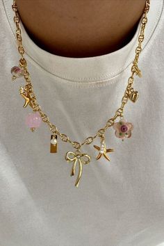 Charm Necklace Diy, Preppy Jewelry, Jewelry Inspo