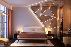 Delightful Bedroom Decor Ideas For Your Home Bed Backside Wall Design, Indian Lighting Design, Bedroom Design For Couples, Budget Home Interior, Modern Unique Bedroom Design, Luxury Bedroom Wall Designs, Bad Room Design Bedroom, Accent Ceiling Bedroom, Unique Ceiling Design