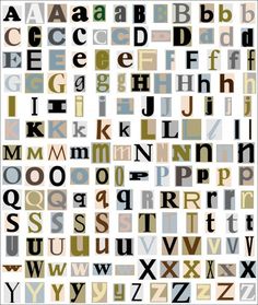 the alphabet is made up of letters and numbers in different colors, shapes and sizes