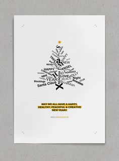 a christmas card with the words happy new year written in many different languages on it