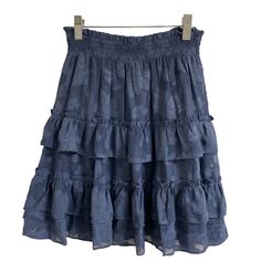 Dusty Blue Ruffled Layered Skirt By Lc For Kohls. Bnwt Elastic Waist. Embossed Floral Design. Chic Blue Tiered Bottoms, Blue Tiered Skirt For Spring, Blue Tiered Bottoms With Ruffle Hem, Blue Lined Tiered Skirt, Blue Tiered Skirt With Lining, Tiered Blue Skirt With Ruffles, Blue Tiered Lined Skirt, Blue Tiered Skirt For Summer, Blue Flared Skirt For Brunch